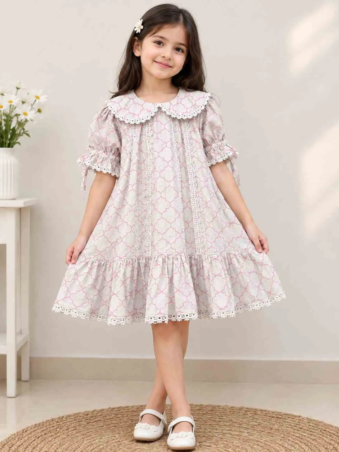 Peter Pan Collar Dress for Girls | Elegant & Cute Kids Wear