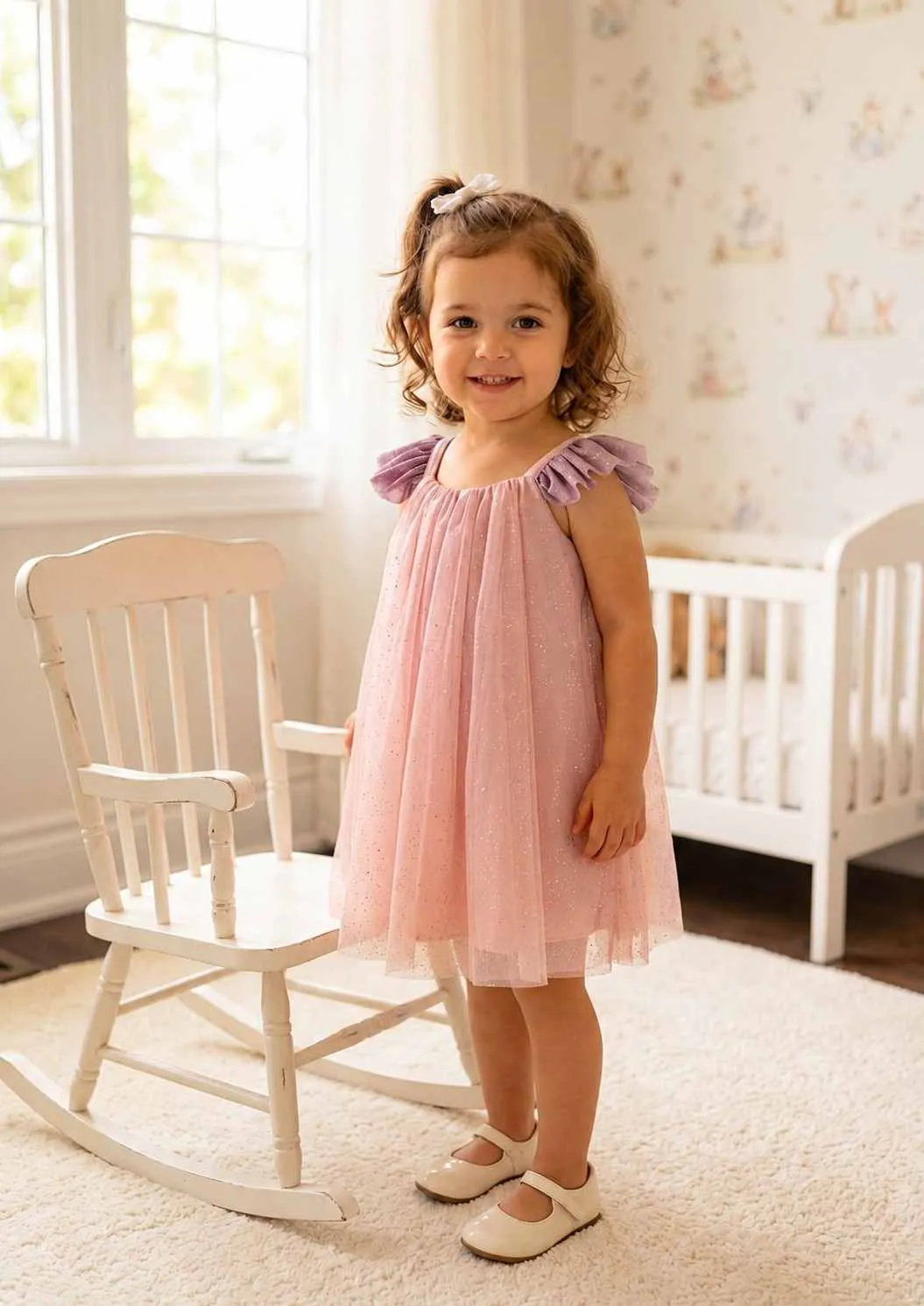 Glitter Net Dress for Girls | Sparkly & Stylish Kids Party Wear