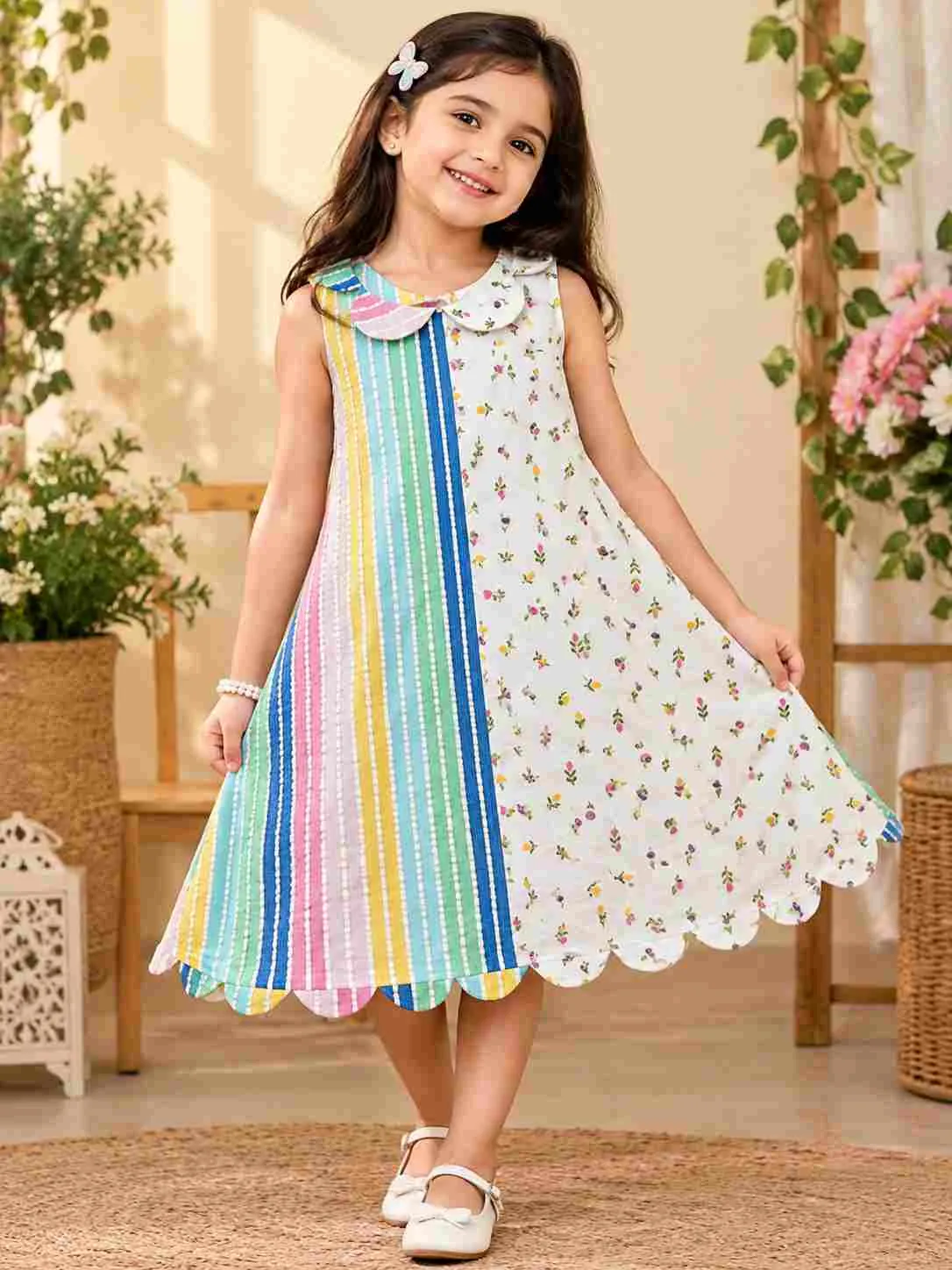Girls Split Print Dress | Stylish & Comfortable Kids Dress