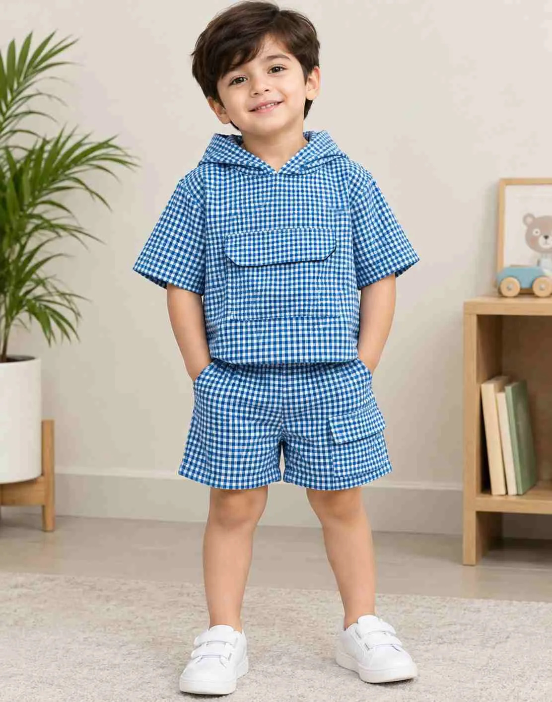 Hooded Shirt Co-Ord Set for Boys | Trendy Kids Clothes
